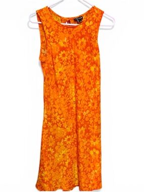 90s My Michelle Orange Floral Dress